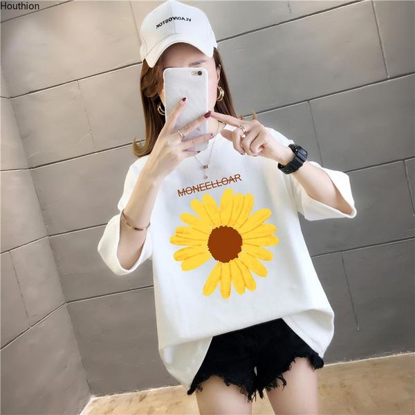 women's t-shirt houthion o-neck casual fashion loose plus size mid-length t shirt daisy letter print short sleeve, White
women's t-shirt houthion o-neck casual fashion loose plus size mid-length t shirt daisy letter print short sleeve, White