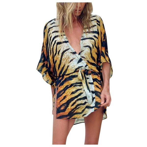 women's blouses & shirts women swimsuit 2021 short sleeve leopard print v-neck beach vacation mature generous casual wearelegant woman, White
women's blouses & shirts women swimsuit 2021 short sleeve leopard print v-neck beach vacation mature generous casual wearelegant woman, White