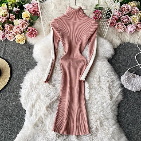 yornmona winter warm turtleneck sweater dress casual long sleeve knitted bodycon women all match basic midi vestidos dresses, Black;gray
yornmona winter warm turtleneck sweater dress casual long sleeve knitted bodycon women all match basic midi vestidos dresses, Black;gray