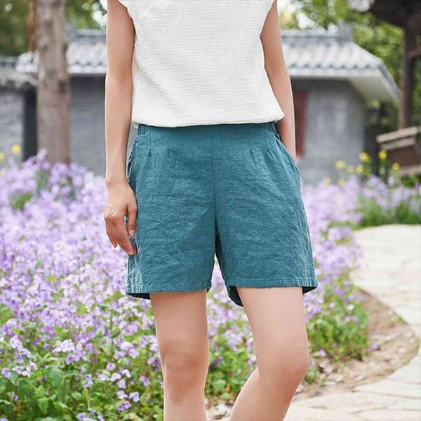 style casual cotton linen womens shorts elastic waist trouser summer solid color literary, White;black
style casual cotton linen womens shorts elastic waist trouser summer solid color literary, White;black