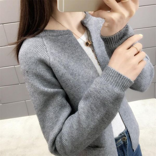 women's sweaters 2021 spring outside gentle wind round neck long-sleeved sweater cardigan short coat female, White;black
women's sweaters 2021 spring outside gentle wind round neck long-sleeved sweater cardigan short coat female, White;black