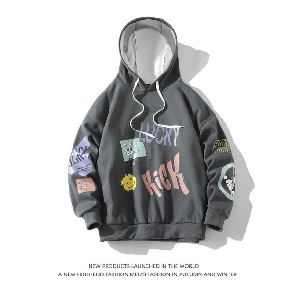 men's hoodies & sweatshirts autumn spring grey white print men's hip hop punk streetwear casual pullover hvdh, Black
men's hoodies & sweatshirts autumn spring grey white print men's hip hop punk streetwear casual pullover hvdh, Black
