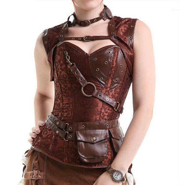 bustiers & corsets women burlesque leather steampunk gothic corset jacket steel boned plus size bustier, Black;white
bustiers & corsets women burlesque leather steampunk gothic corset jacket steel boned plus size bustier, Black;white