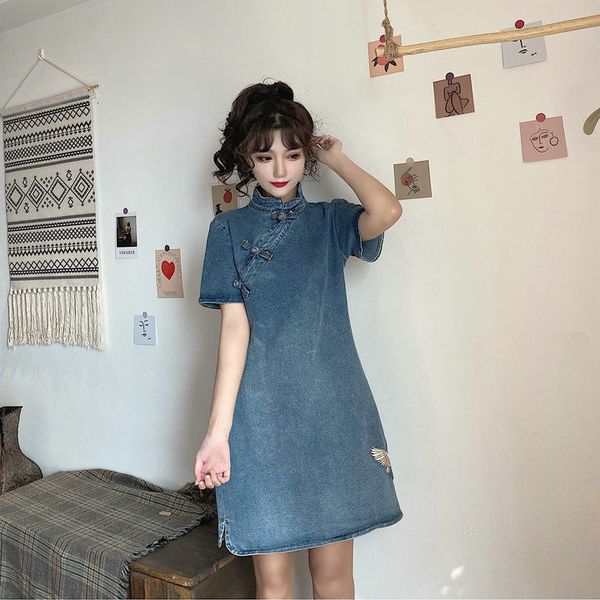 casual dresses chinese-style female dress with buckle, denim slim embroidered high waist, summer, , sf31, Black;gray
casual dresses chinese-style female dress with buckle, denim slim embroidered high waist, summer, , sf31, Black;gray
