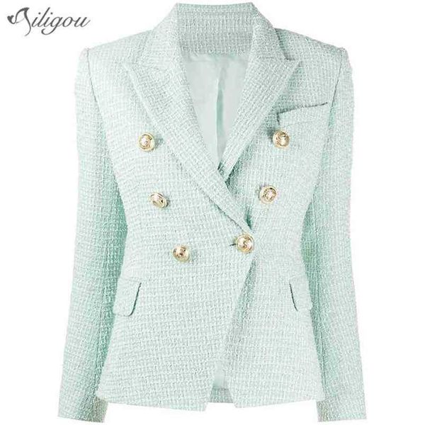 tweed mint green blazer ladies summer jacket coat slim office business double-breasted woven wool 210525, White;black
tweed mint green blazer ladies summer jacket coat slim office business double-breasted woven wool 210525, White;black