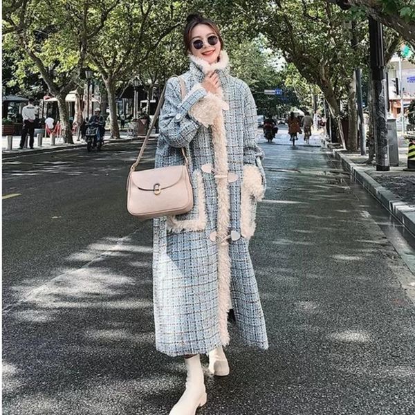 women's trench coats lamb wool stitching green plaid jackets british all-match fashion warm winter woolen women casacos feminino jaquet, Tan;black
women's trench coats lamb wool stitching green plaid jackets british all-match fashion warm winter woolen women casacos feminino jaquet, Tan;black
