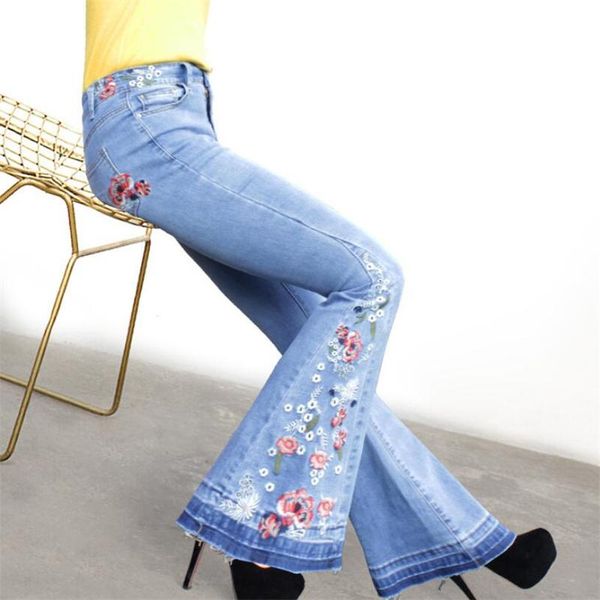 women's jeans high-quality embroidery wide-leg pants trousers bell-bottom zipper denim hole pocket flared jean feminina, Blue
women's jeans high-quality embroidery wide-leg pants trousers bell-bottom zipper denim hole pocket flared jean feminina, Blue