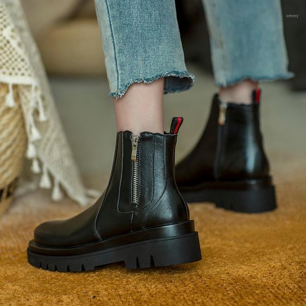 boots mordoan genuine cow leather women's thick bottom 2021 autumn british style round toe zipper ankle women1, Black
boots mordoan genuine cow leather women's thick bottom 2021 autumn british style round toe zipper ankle women1, Black