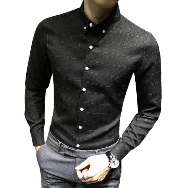 spring handsome shirt men, men's fashion long-sleeve thick cashmere warm business slim casual shirts, White;black 
spring handsome shirt men, men's fashion long-sleeve thick cashmere warm business slim casual shirts, White;black