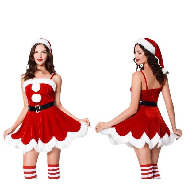 casual dresses christmas women festival clothes 2022 women's ball party dress sleeveless skirt solid costumes robe noel femme, Black;gray
casual dresses christmas women festival clothes 2022 women's ball party dress sleeveless skirt solid costumes robe noel femme, Black;gray