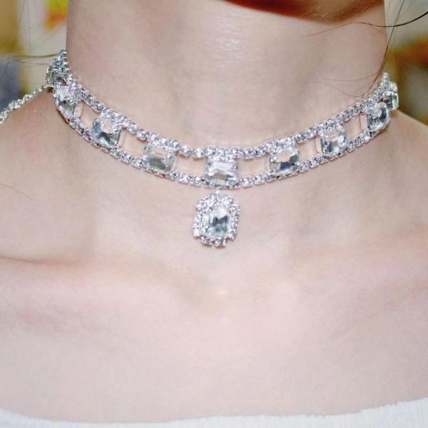 chains rhinestone drop pendant women's necklace pomecia luxury crystal clavicle fashion jewelry party accessories wholesa, Silver
chains rhinestone drop pendant women's necklace pomecia luxury crystal clavicle fashion jewelry party accessories wholesa, Silver