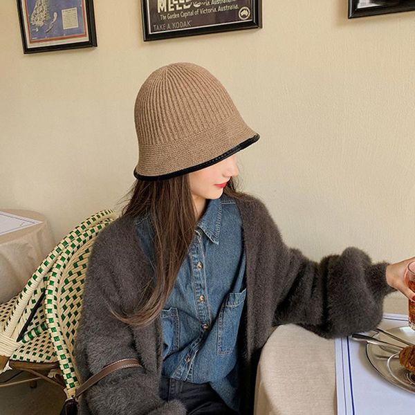 stingy brim hats ladies winter thicken warm knitted fashion pure color wild wool bucket hat, Blue;gray
stingy brim hats ladies winter thicken warm knitted fashion pure color wild wool bucket hat, Blue;gray