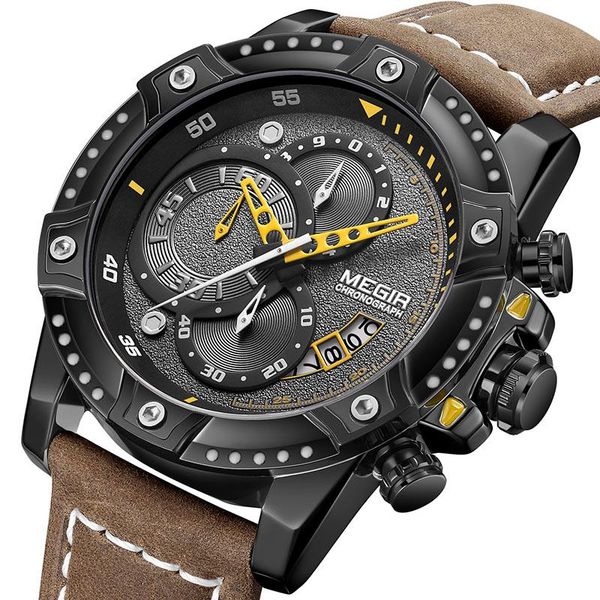wristwatches megir chronograph sport watch wristwatch man waterproof leather mens watches relogio masculino, Slivery;brown
wristwatches megir chronograph sport watch wristwatch man waterproof leather mens watches relogio masculino, Slivery;brown