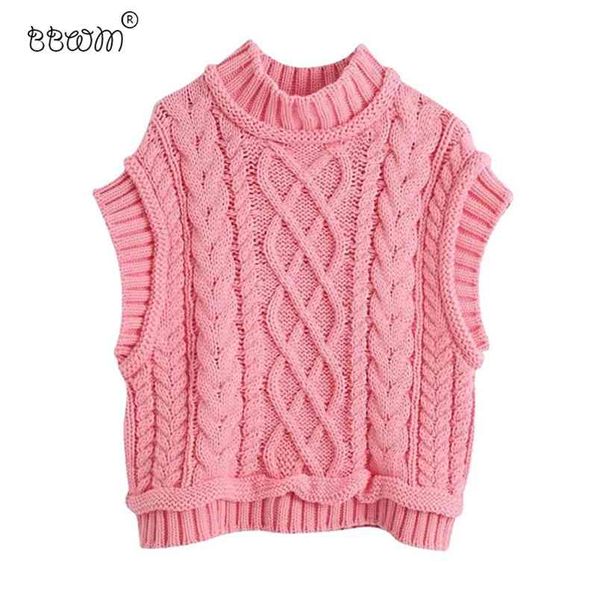 women sweet fashion cable knitted cropped vest vintage high neck sleeveless sweater girls chic 210531, Black;white
women sweet fashion cable knitted cropped vest vintage high neck sleeveless sweater girls chic 210531, Black;white