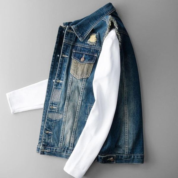 men's vests men cowboy sleeveless jacket spring autumn pocket ripped jean mens denim vest hip hop coat casual waistcoat clothing, Black;white
men's vests men cowboy sleeveless jacket spring autumn pocket ripped jean mens denim vest hip hop coat casual waistcoat clothing, Black;white