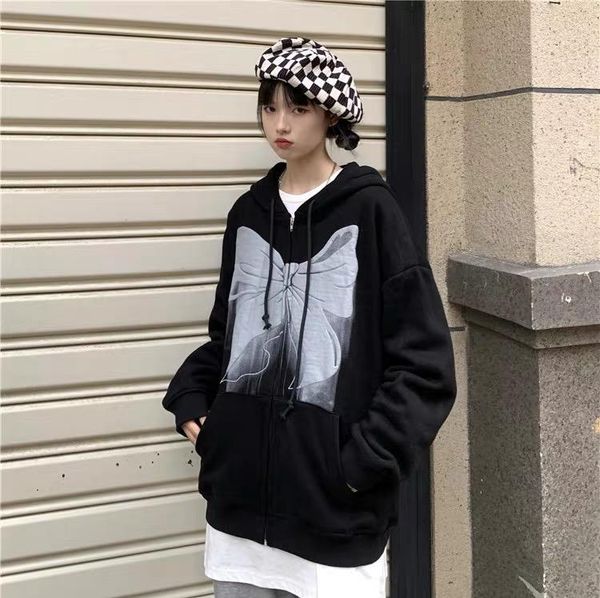 men's hoodies & sweatshirts winter couple hooded jackets bow print full zipper coats streetwear harajuku casual loose hiphop fashion, Black
men's hoodies & sweatshirts winter couple hooded jackets bow print full zipper coats streetwear harajuku casual loose hiphop fashion, Black