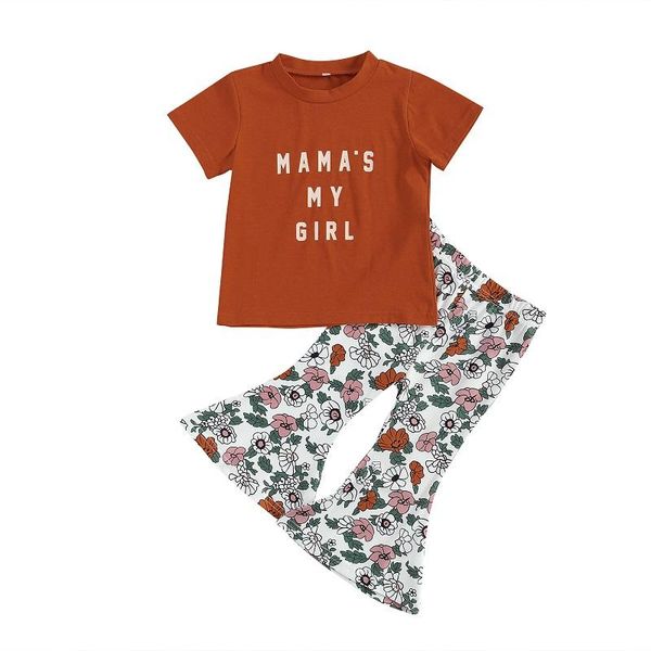 1-6y toddler kids baby girl short sleeve letter print t-shirt floral flared pant bell bottom 2pcs girls clothing set sets, White
1-6y toddler kids baby girl short sleeve letter print t-shirt floral flared pant bell bottom 2pcs girls clothing set sets, White