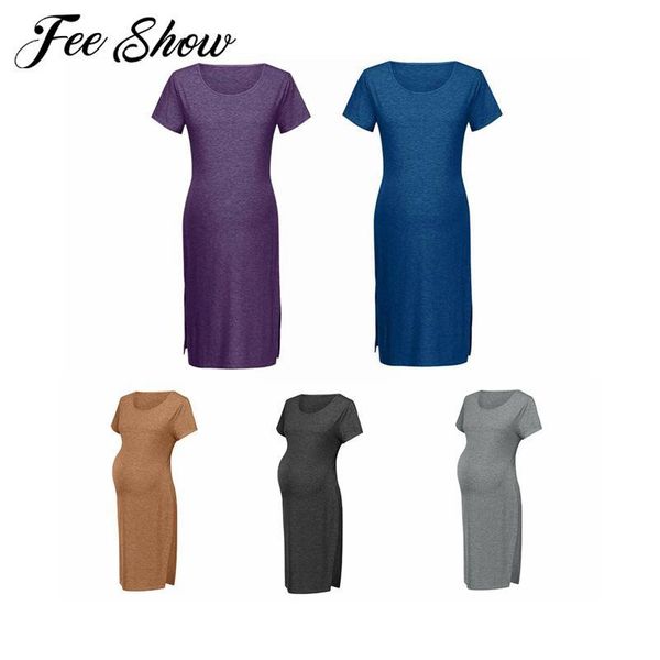 maternity dresses pregnancy & dress summer fashion short sleeve solid colour soft cotton boat-neck t-shirt for pregnant women, White 
maternity dresses pregnancy & dress summer fashion short sleeve solid colour soft cotton boat-neck t-shirt for pregnant women, White