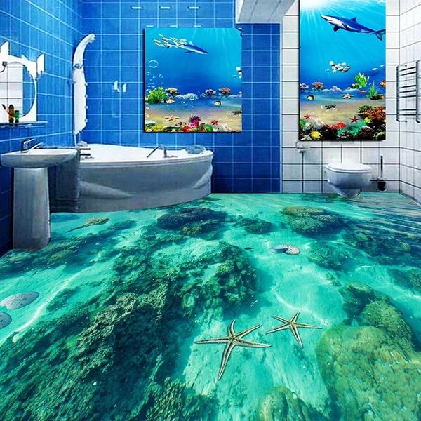 custom 3d po floor self adhesive wallpaper underwater world toilet bathroom bedroom mural waterproof wallpapers
custom 3d po floor self adhesive wallpaper underwater world toilet bathroom bedroom mural waterproof wallpapers