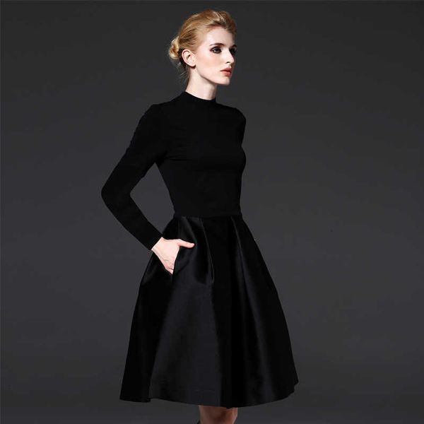 casual dresses primavera vero mulheres manga comprida marca retro em torno do pescoo preto vestidos com moda vestido robe de veludo rtw8, Black;gray
casual dresses primavera vero mulheres manga comprida marca retro em torno do pescoo preto vestidos com moda vestido robe de veludo rtw8, Black;gray