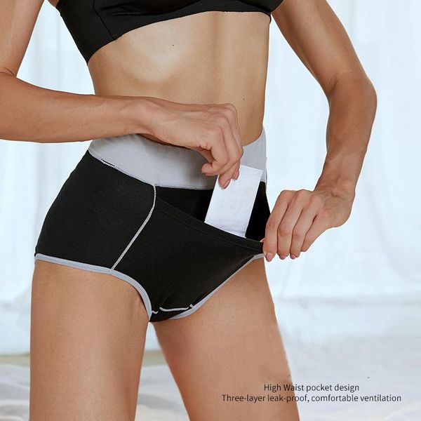 women's panties menstrual high waist women period proof briefs cozy leak incontinence underwear cotton physiological pants, Black;pink
women's panties menstrual high waist women period proof briefs cozy leak incontinence underwear cotton physiological pants, Black;pink