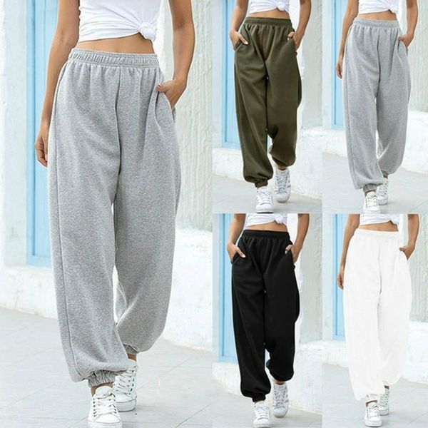 elastic waistband joggers autumn womens capri winter fashion solid sports trousers gyms loose long running pants, Black;white
elastic waistband joggers autumn womens capri winter fashion solid sports trousers gyms loose long running pants, Black;white