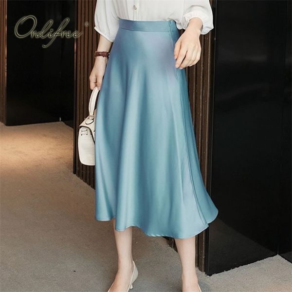 summer women satin skirt elegant vintage silk shiny high waist midi 210513, Black
summer women satin skirt elegant vintage silk shiny high waist midi 210513, Black