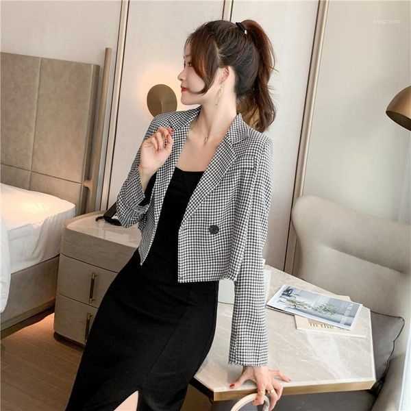 women's tracksuits blazer women 2021 autumn plaid jacket suits long sleeve turndown collar short small suit fashion suspender dress set, Gray
women's tracksuits blazer women 2021 autumn plaid jacket suits long sleeve turndown collar short small suit fashion suspender dress set, Gray
