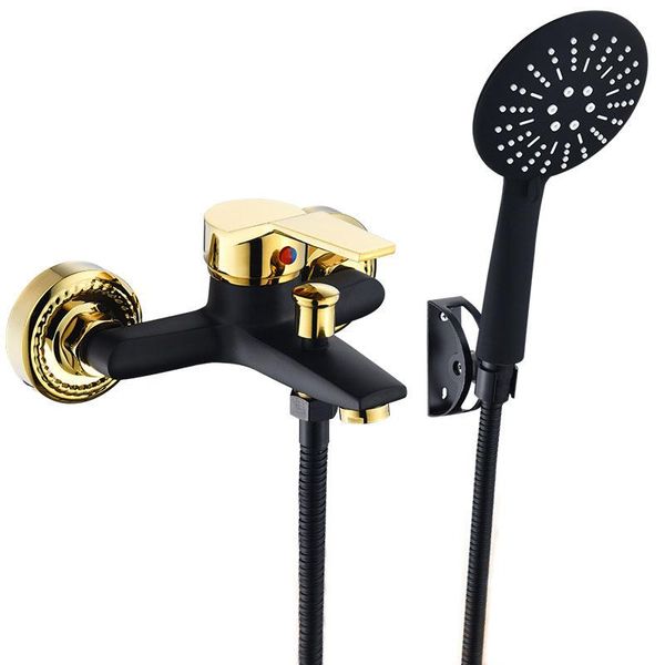 bathroom shower sets wall mounted gold&black brass polished gold plated bathtub faucet with hand bath faucets torneiras
bathroom shower sets wall mounted gold&black brass polished gold plated bathtub faucet with hand bath faucets torneiras