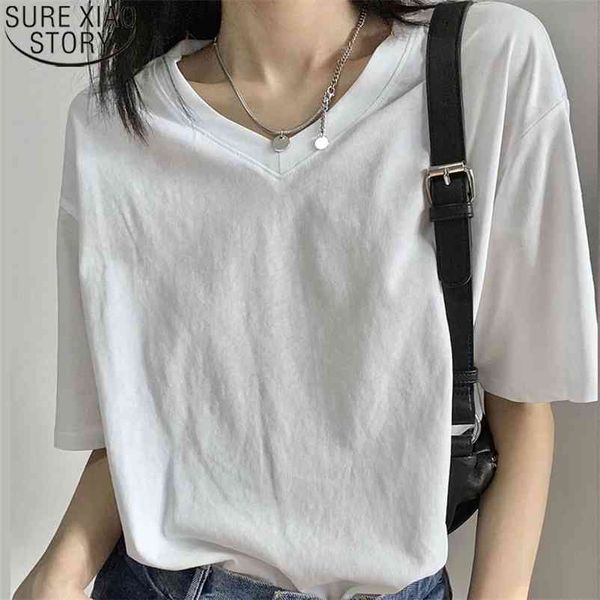 summer loose t-shirt cotton short-sleeved female white shirt solid korean style simple basic v-neck ins 14263 210510
summer loose t-shirt cotton short-sleeved female white shirt solid korean style simple basic v-neck ins 14263 210510
