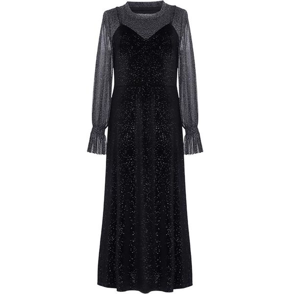 spring vintage elegant o-neck long dress women black flare sleeve fashion loose large size -5xl a-line casual dresses, Black;gray
spring vintage elegant o-neck long dress women black flare sleeve fashion loose large size -5xl a-line casual dresses, Black;gray