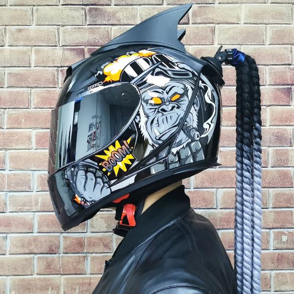 helmet motorcycle braid men women full double lens personality hard hat horns dirty braids capacete helmets
helmet motorcycle braid men women full double lens personality hard hat horns dirty braids capacete helmets