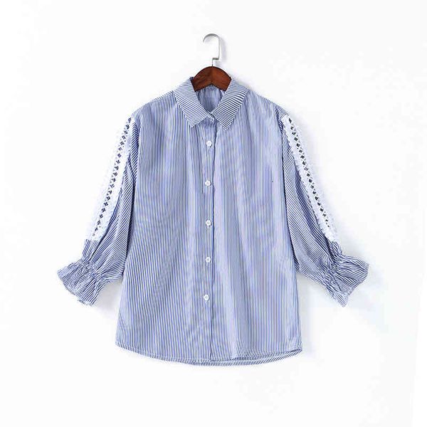 women's blouses & shirts arrivals urban women polyester full hollow out flare sleeve regular striped blouse shirt ol ladies casual, White
women's blouses & shirts arrivals urban women polyester full hollow out flare sleeve regular striped blouse shirt ol ladies casual, White