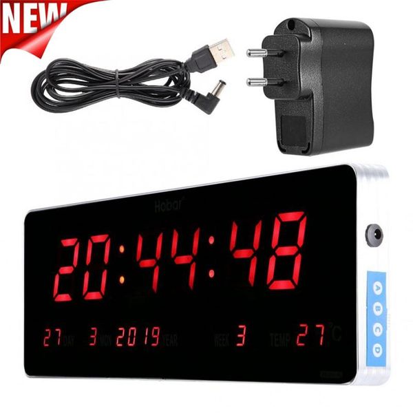 aluminum alloy wall clock digital led calendar temperature clocks eu plug 110-240v modern design home decor
aluminum alloy wall clock digital led calendar temperature clocks eu plug 110-240v modern design home decor