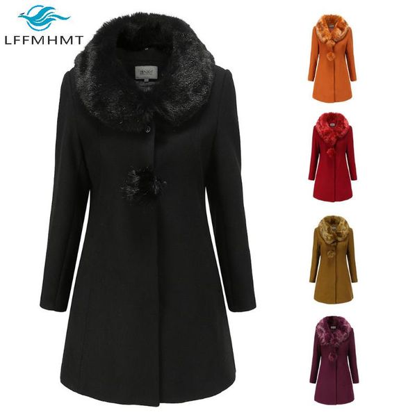 women's wool & blends women america style winter fashion fur collar solid color lady thick warm straight long single breasted wo, Black
women's wool & blends women america style winter fashion fur collar solid color lady thick warm straight long single breasted wo, Black