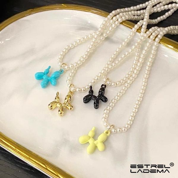 chains korean cute enamel balloon dog pearl beads choker necklace for women colorful gummy bear charms collar necklaces y2k jewelry, Silver
chains korean cute enamel balloon dog pearl beads choker necklace for women colorful gummy bear charms collar necklaces y2k jewelry, Silver