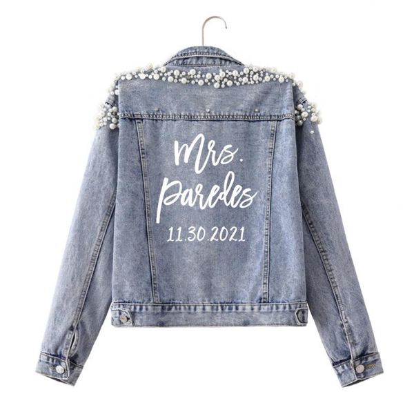 women's jackets custom pearl denim jacket future mrs name wedding wifey bridal personalized birthday gift, Black;brown
women's jackets custom pearl denim jacket future mrs name wedding wifey bridal personalized birthday gift, Black;brown