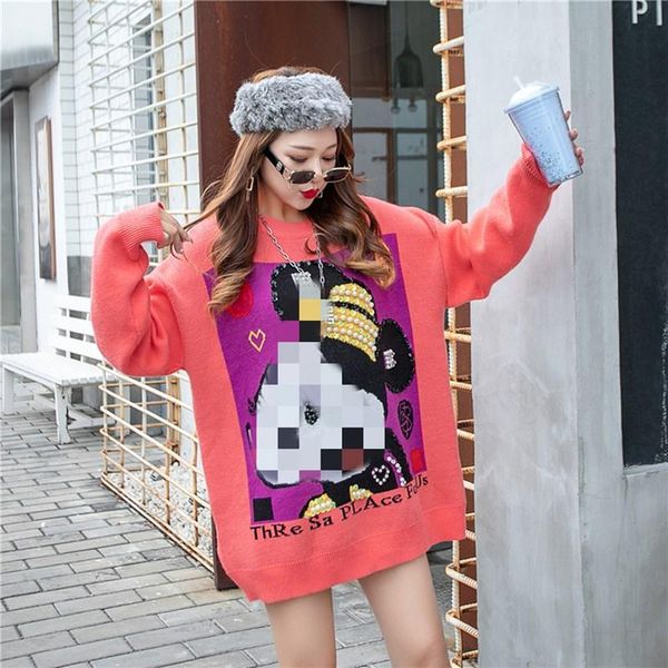 casual dresses cartoon sequins sweater mini dress women plus size winter jumper street wear color beading knitted, Black;gray
casual dresses cartoon sequins sweater mini dress women plus size winter jumper street wear color beading knitted, Black;gray