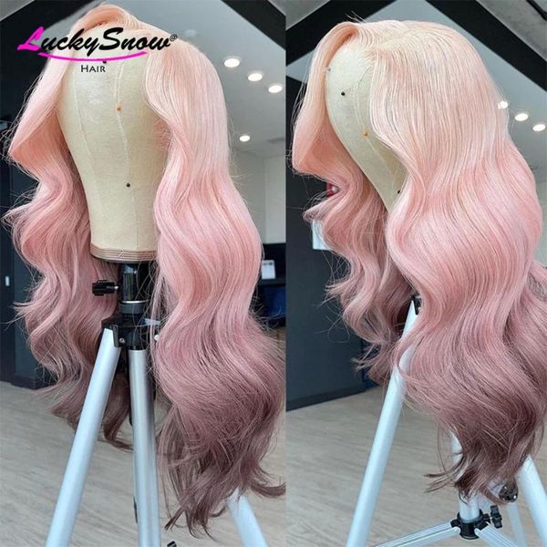 lace wigs body wave front human hair for women brazilian remy ombre pink colored hd transparent 180%, Black;brown
lace wigs body wave front human hair for women brazilian remy ombre pink colored hd transparent 180%, Black;brown
