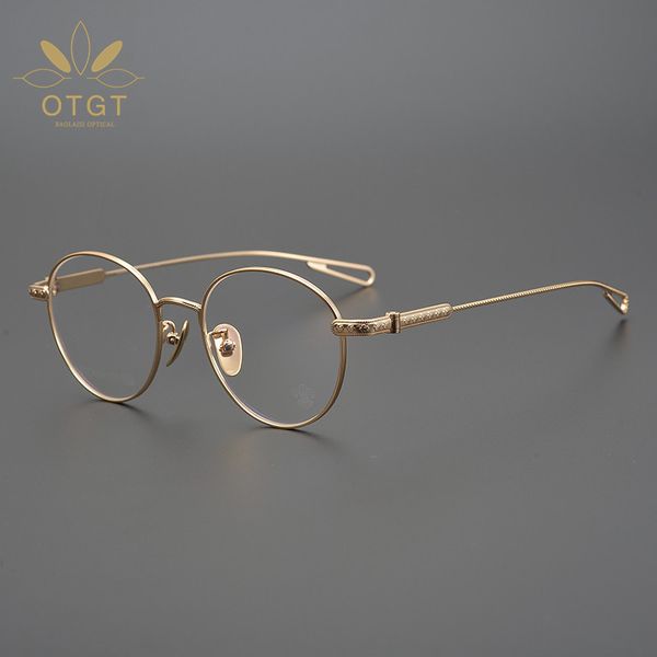 design glasses japanese handmade pure titanium round men's ultra light carving eyeglass frame myopia women, White;black
design glasses japanese handmade pure titanium round men's ultra light carving eyeglass frame myopia women, White;black