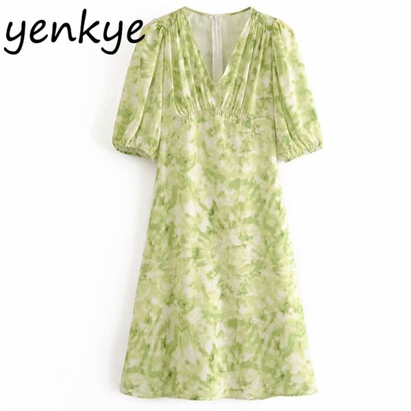 summer dress women green tie-dye print female v neck short sleeve midi a-line elegant lady party vestido 210514, Black;gray
summer dress women green tie-dye print female v neck short sleeve midi a-line elegant lady party vestido 210514, Black;gray
