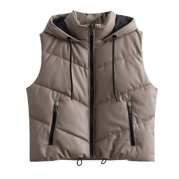 women's vests catonatoz 2569 imitation pu leather vest coat 2021 autumn winter ladies with hood warm cotton jacket tanks, Black;white
women's vests catonatoz 2569 imitation pu leather vest coat 2021 autumn winter ladies with hood warm cotton jacket tanks, Black;white