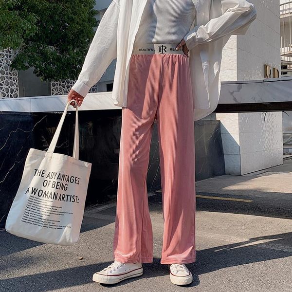 pleuche female korean girls street trendy solid color wide legs pants high waist loose casual wild straight mopping women's & capris, Black;white
pleuche female korean girls street trendy solid color wide legs pants high waist loose casual wild straight mopping women's & capris, Black;white