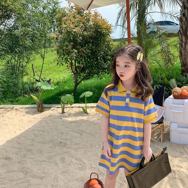 girl's dresses summer baby girls striped short sleeve shirt dress koeran style back hollow out button kids casual beach children clothe, Red;yellow
girl's dresses summer baby girls striped short sleeve shirt dress koeran style back hollow out button kids casual beach children clothe, Red;yellow