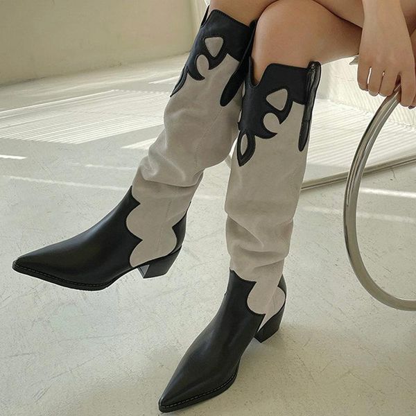 boots fashion winter shoes woman heels 2021 genuine leather thick knee high working pointed toe women's, Black
boots fashion winter shoes woman heels 2021 genuine leather thick knee high working pointed toe women's, Black