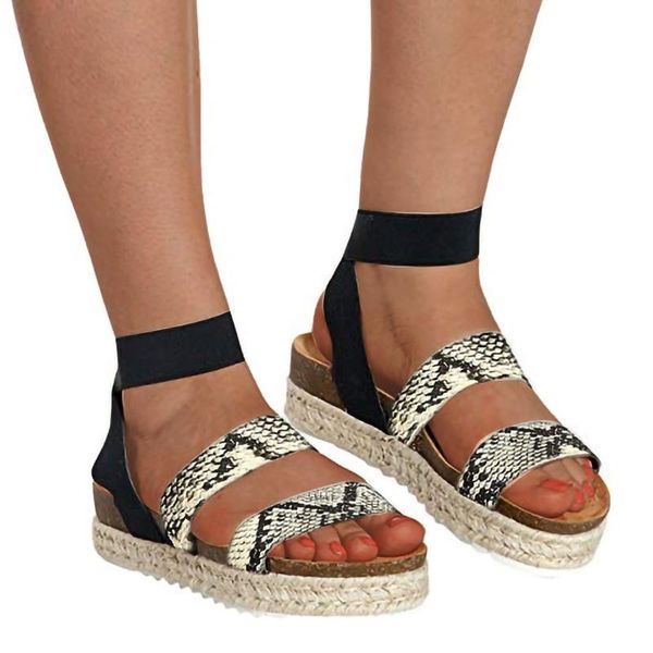sandals summer wedge roman for women snakeskin pattern open toe sandalias elegant thick bottom casual beach flip flops, Black
sandals summer wedge roman for women snakeskin pattern open toe sandalias elegant thick bottom casual beach flip flops, Black