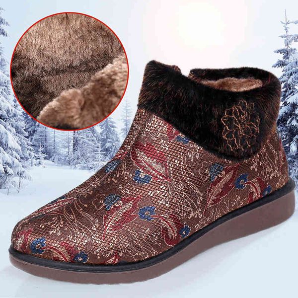 boots 2021 shoes for women snow winter warm fur thick bottom female uuf3, Black