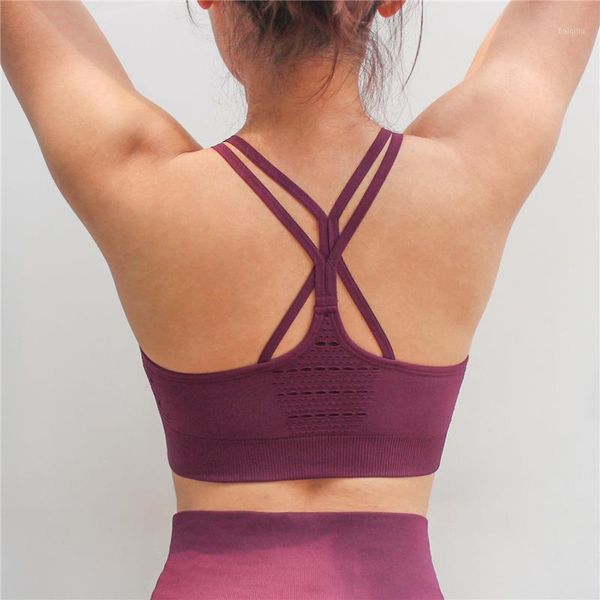 energy seamless sport bra women solid breathable fitness sportswear running training back cross strappy yoga outfit
energy seamless sport bra women solid breathable fitness sportswear running training back cross strappy yoga outfit
