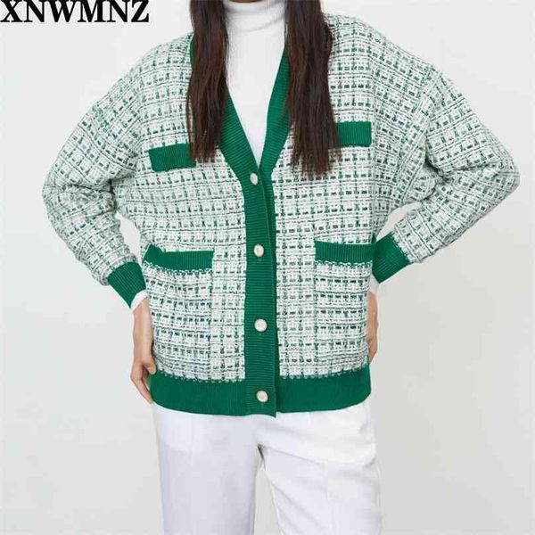 women fashion v-neck checked knit jacket vintage long sleeve retro trendy cardigan female chic plaid outwear 210520, White;black
women fashion v-neck checked knit jacket vintage long sleeve retro trendy cardigan female chic plaid outwear 210520, White;black