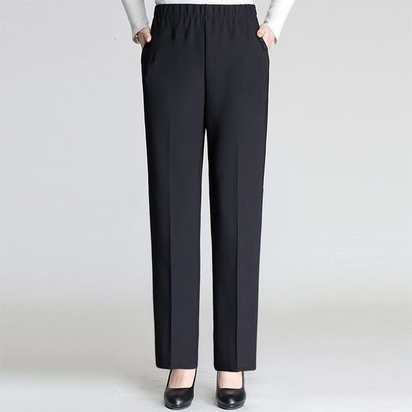 women's pants & capris xl-4xl plus size middle aged women trousers spring autumn casual loose high waist straight pantalon femme 5, Black;white 
women's pants & capris xl-4xl plus size middle aged women trousers spring autumn casual loose high waist straight pantalon femme 5, Black;white